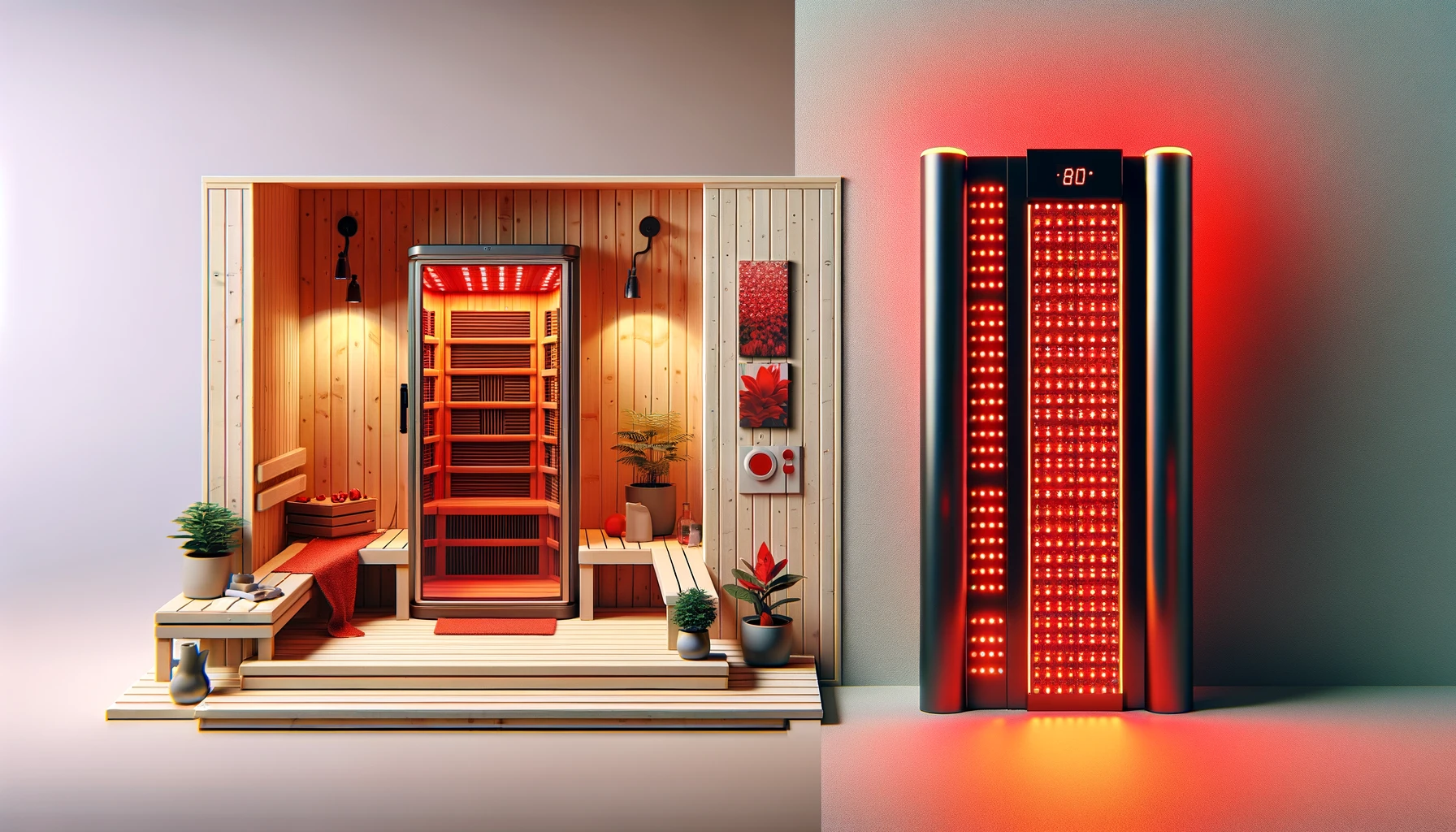 So sánh Liệu pháp ánh sáng đỏ RLT với phòng xông hơi hồng ngoại