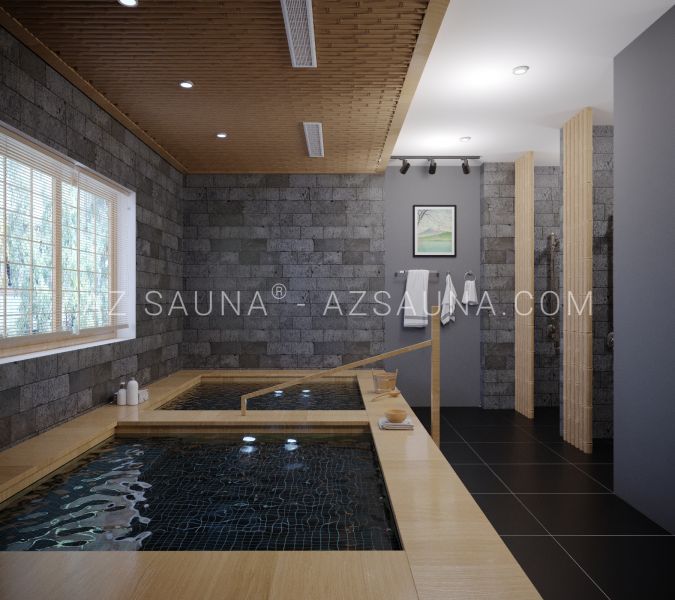AZSAUNA chuyên thiết kế thi công bể sục nước nóng Onsen