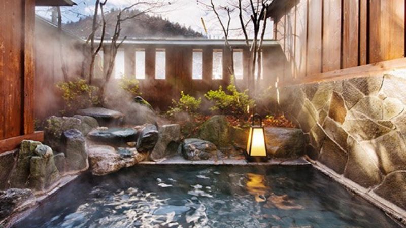 thiết kế bể sục Onsen đẹp nổi bật